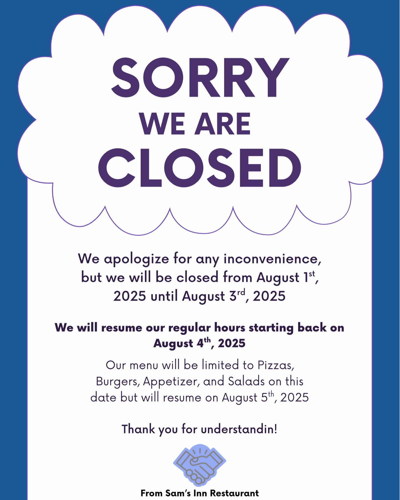 Thank you for understanding! We’ll see you next week:)